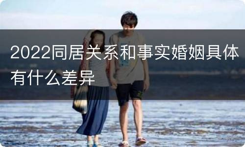 2022同居关系和事实婚姻具体有什么差异
