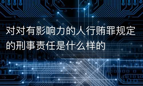 对对有影响力的人行贿罪规定的刑事责任是什么样的