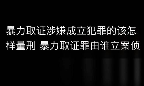 暴力取证涉嫌成立犯罪的该怎样量刑 暴力取证罪由谁立案侦查