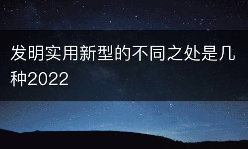发明实用新型的不同之处是几种2022