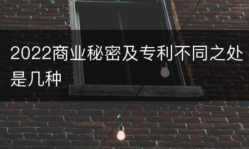 2022商业秘密及专利不同之处是几种