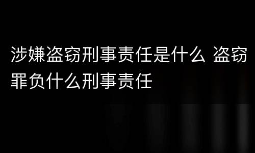 涉嫌盗窃刑事责任是什么 盗窃罪负什么刑事责任
