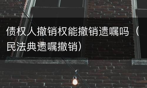 债权人撤销权能撤销遗嘱吗（民法典遗嘱撤销）