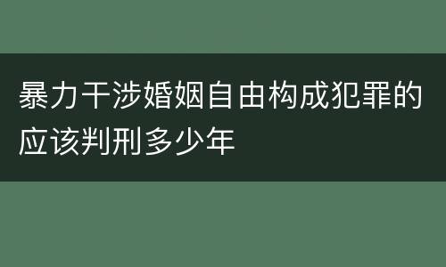 暴力干涉婚姻自由构成犯罪的应该判刑多少年