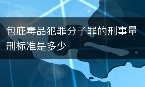 包庇毒品犯罪分子罪的刑事量刑标准是多少