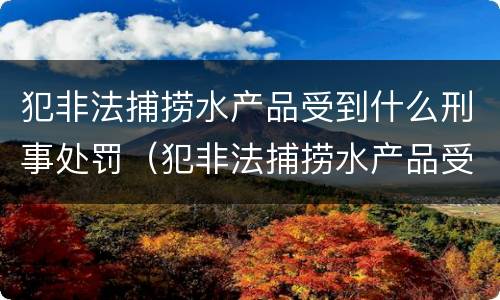 犯非法捕捞水产品受到什么刑事处罚（犯非法捕捞水产品受到什么刑事处罚呢）