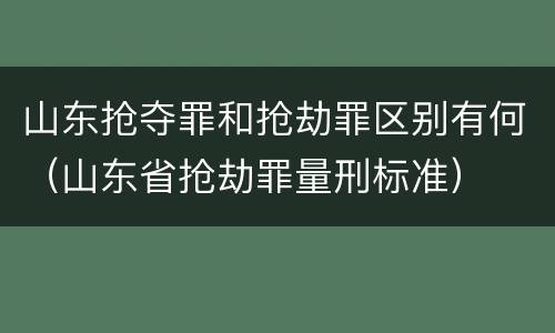 山东抢夺罪和抢劫罪区别有何（山东省抢劫罪量刑标准）