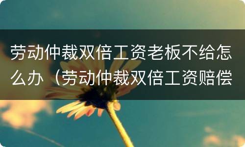 劳动仲裁双倍工资老板不给怎么办（劳动仲裁双倍工资赔偿要不来）