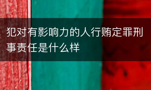 犯对有影响力的人行贿定罪刑事责任是什么样