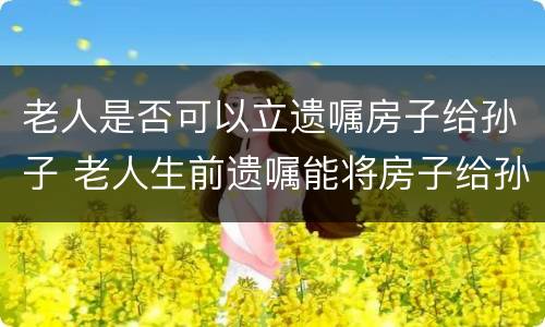 老人是否可以立遗嘱房子给孙子 老人生前遗嘱能将房子给孙女吗