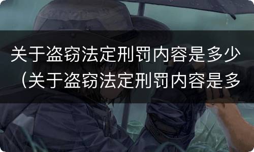 关于盗窃法定刑罚内容是多少（关于盗窃法定刑罚内容是多少种）