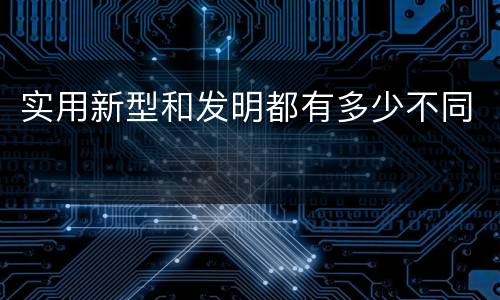 实用新型和发明都有多少不同