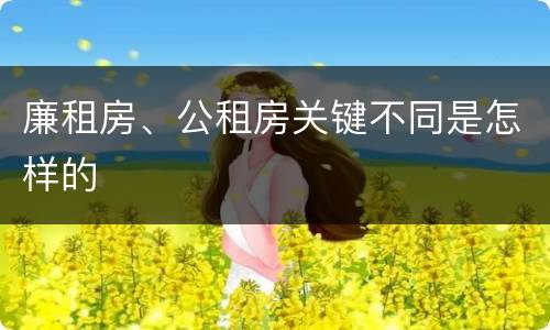 廉租房、公租房关键不同是怎样的