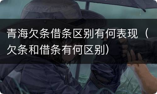 青海欠条借条区别有何表现（欠条和借条有何区别）
