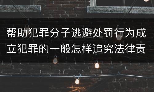 帮助犯罪分子逃避处罚行为成立犯罪的一般怎样追究法律责任