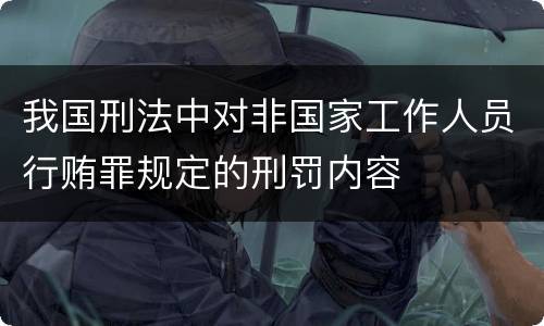 我国刑法中对非国家工作人员行贿罪规定的刑罚内容