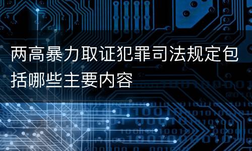 两高暴力取证犯罪司法规定包括哪些主要内容