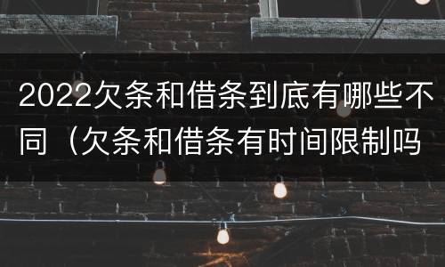 2022欠条和借条到底有哪些不同（欠条和借条有时间限制吗）