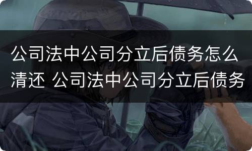 公司法中公司分立后债务怎么清还 公司法中公司分立后债务怎么清还