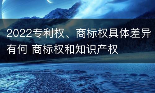 2022专利权、商标权具体差异有何 商标权和知识产权