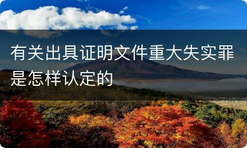 有关出具证明文件重大失实罪是怎样认定的