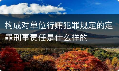 构成对单位行贿犯罪规定的定罪刑事责任是什么样的