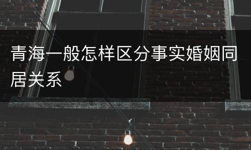 青海一般怎样区分事实婚姻同居关系