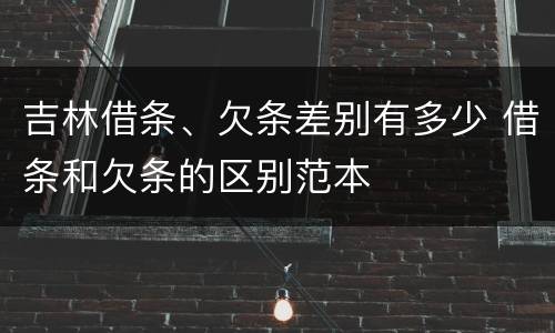 吉林借条、欠条差别有多少 借条和欠条的区别范本