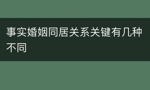 事实婚姻同居关系关键有几种不同