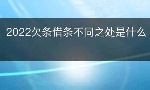 2022欠条借条不同之处是什么