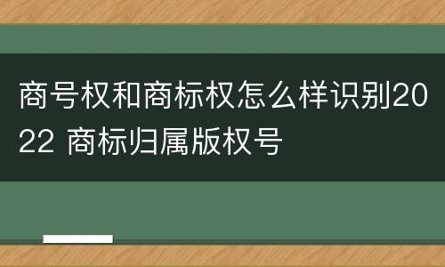商号权和商标权怎么样识别2022 商标归属版权号