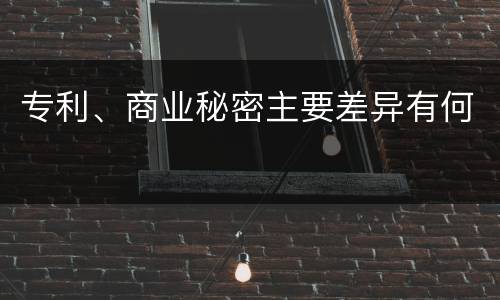 专利、商业秘密主要差异有何