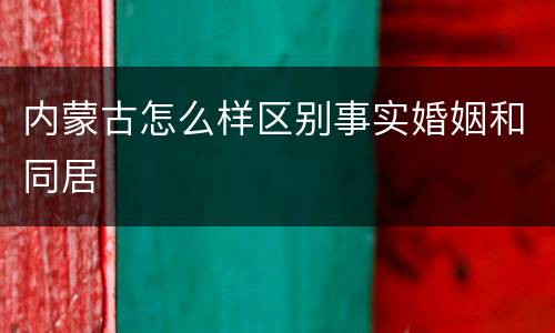 内蒙古怎么样区别事实婚姻和同居
