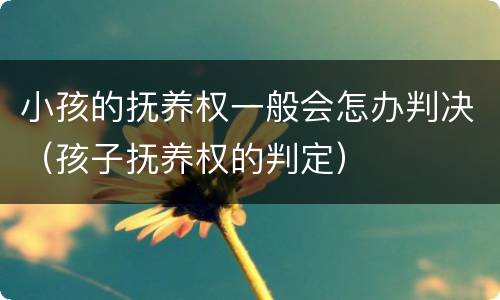 小孩的抚养权一般会怎办判决（孩子抚养权的判定）