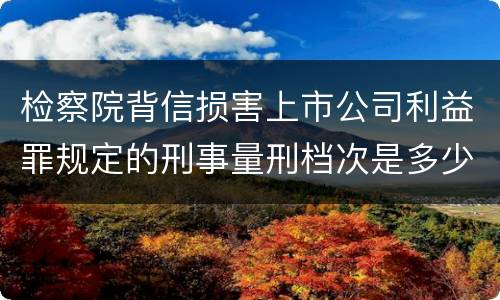 检察院背信损害上市公司利益罪规定的刑事量刑档次是多少