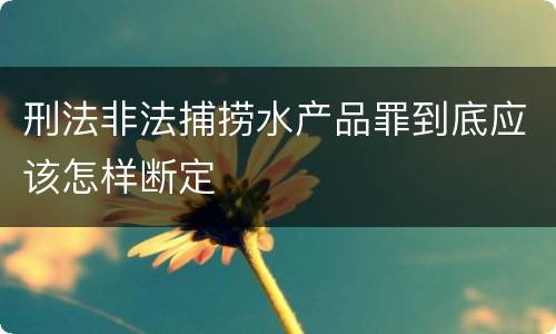 刑法非法捕捞水产品罪到底应该怎样断定