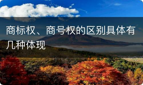 商标权、商号权的区别具体有几种体现