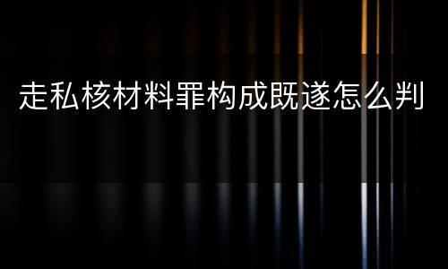 走私核材料罪构成既遂怎么判