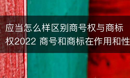 应当怎么样区别商号权与商标权2022 商号和商标在作用和性质上的区别