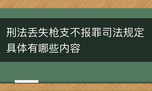 刑法丢失枪支不报罪司法规定具体有哪些内容