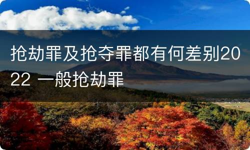抢劫罪及抢夺罪都有何差别2022 一般抢劫罪