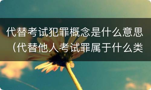 代替考试犯罪概念是什么意思（代替他人考试罪属于什么类犯罪）