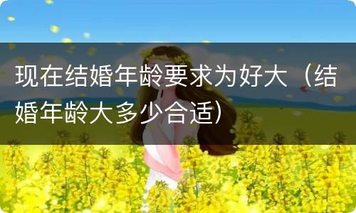 现在结婚年龄要求为好大（结婚年龄大多少合适）