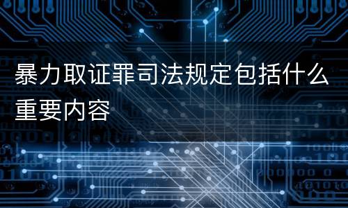 暴力取证罪司法规定包括什么重要内容