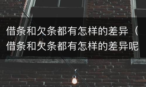 借条和欠条都有怎样的差异（借条和欠条都有怎样的差异呢）
