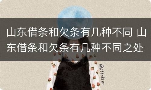 山东借条和欠条有几种不同 山东借条和欠条有几种不同之处