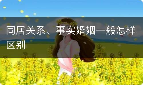 同居关系、事实婚姻一般怎样区别