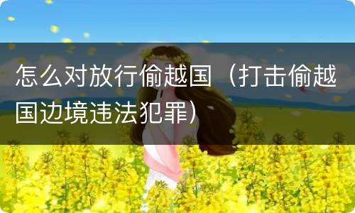 怎么对放行偷越国（打击偷越国边境违法犯罪）