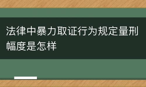 法律中暴力取证行为规定量刑幅度是怎样