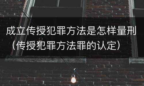 成立传授犯罪方法是怎样量刑（传授犯罪方法罪的认定）